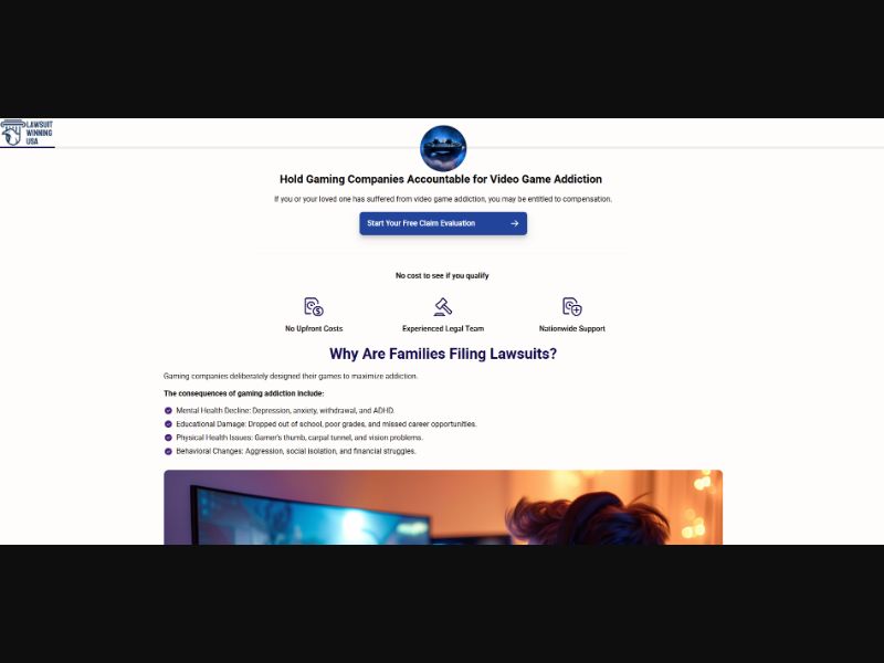 Lawsuit Winning Video Game Addiction - CPA - US