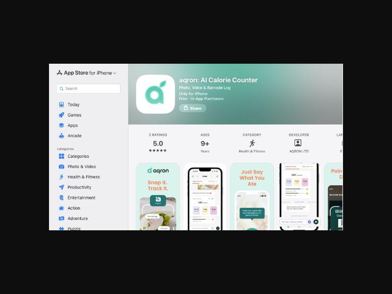 Aqron - AI Calorie Tracking - CPS (US,CA,AU,UK) {Mobile Only}
