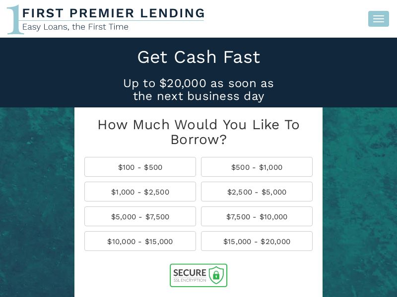 1stpremierlending.com Loans CPL (Lead Gen) - USA
