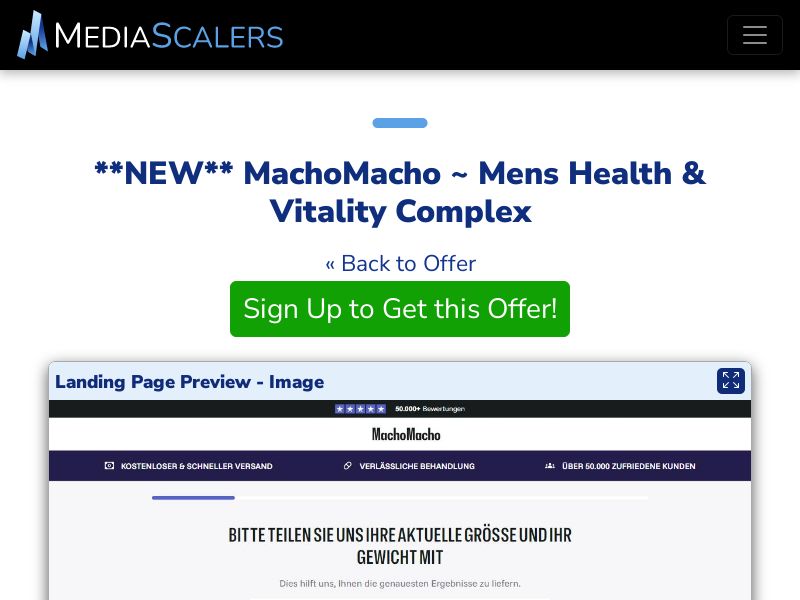 MachoMacho ~ Mens Health & Vitality Complex {+Quiz, DTC} [DE, AT, CH]