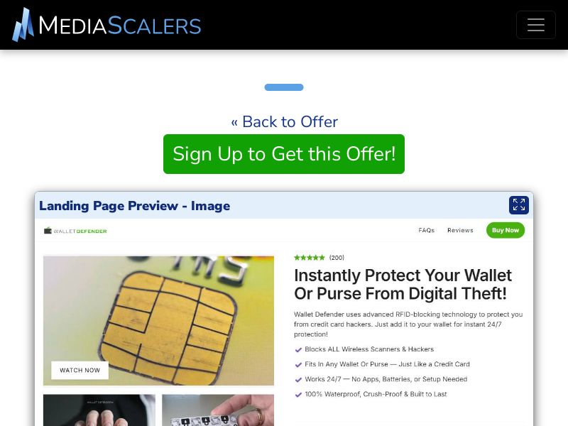 WalletDefender {+Advertorial, Alt-Landers, DTC} (Event Tracking) [US, DE, CA, AU, GB, FR, IL, +113 More]