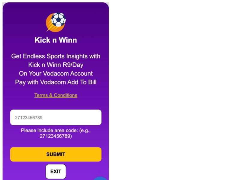 Kicknwin Vodacom