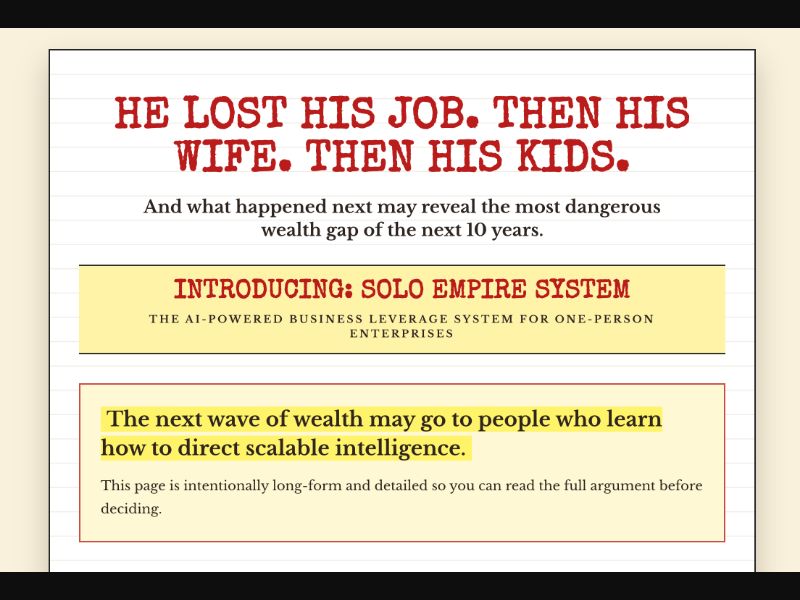 Solo Empire $75 - $47 CTC EPC $2.24 US/CA/UK/NZ/AU/SG