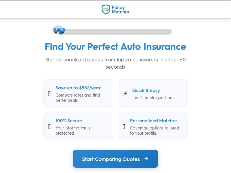 Auto Insurance (Policymatcher.com) | CPL Referral Traffic | O&O Exclusive Offer
