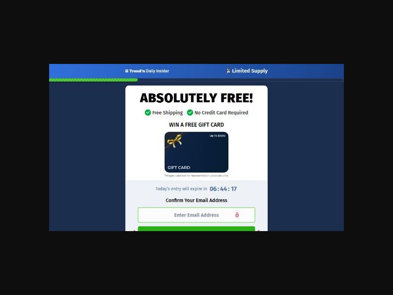 Trend'N Daily Insider - Up to $1,000 Gift Card - CPL (US)