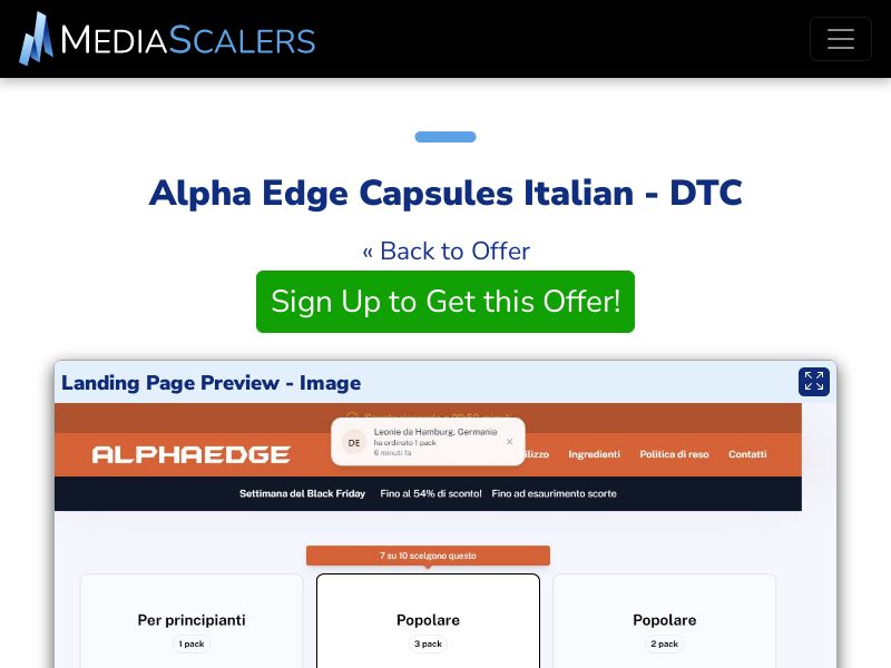 Alpha Edge Capsules Italian - DTC (Event Tracking) [CH]