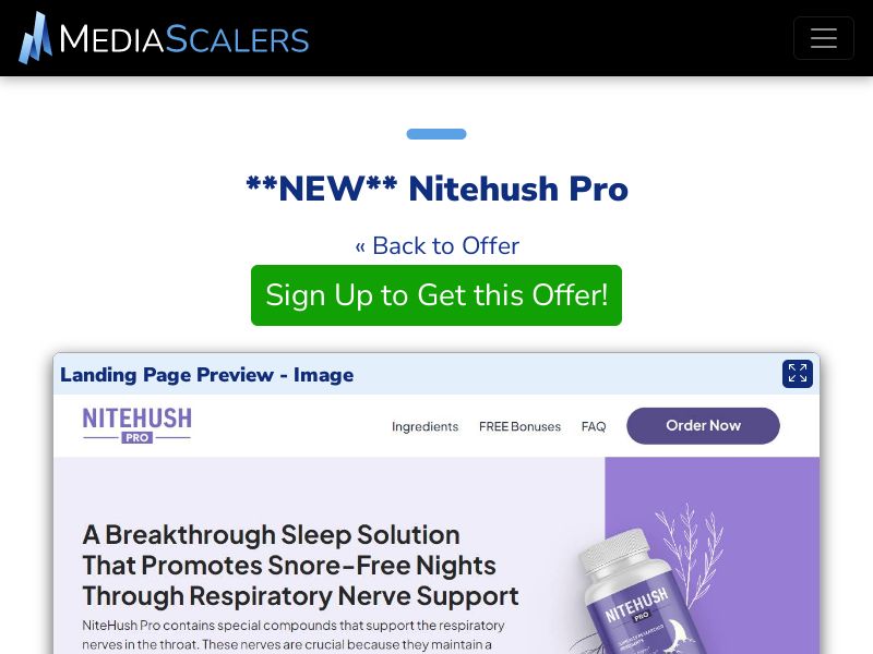 Nitehush Pro {+VSL, TSL, DTC} [US, CA, AU, UK, NZ, IE]