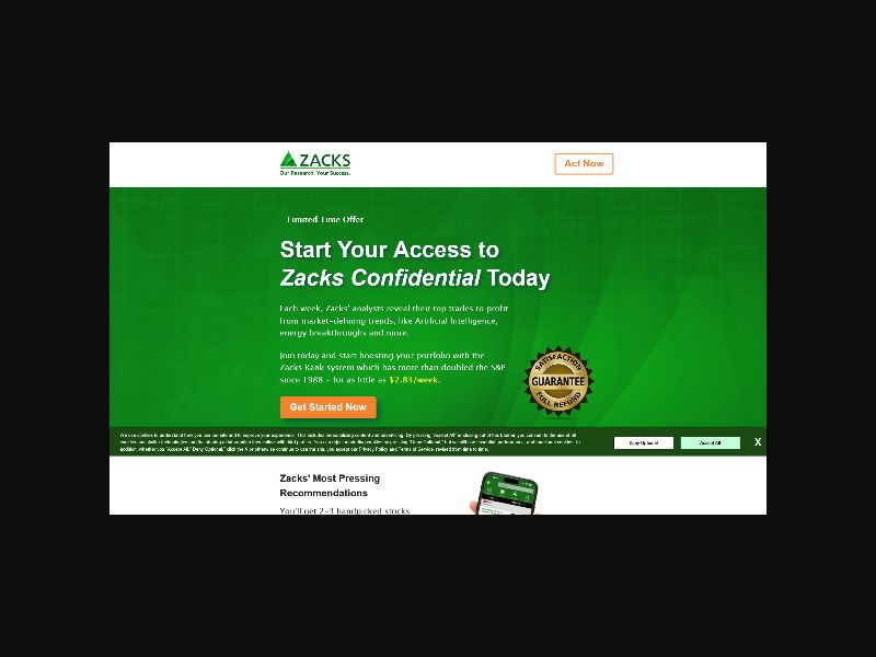 Zacks Investment Research - Investment Subscription - CPS (US)