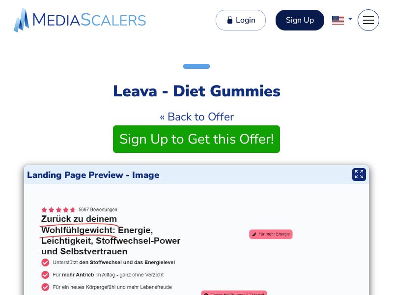Leava - Diet Gummies {+DTC, Quiz, Alt-Landers} (Event Tracking) [DE]
