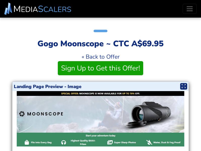 Gogo Moonscope ~ CTC A$69.95 {+DTC} (Event Tracking) [AU]