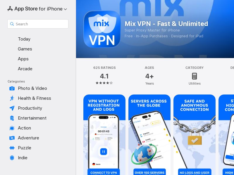 MixVPN - Fast & Unlimited CPI [WW] iOS