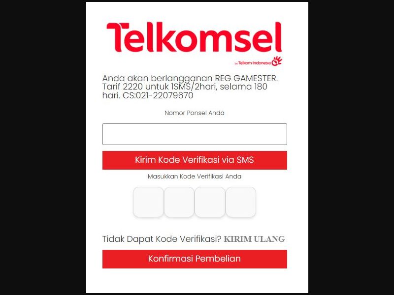 39190 - ID - [MOB] - GAMESTER - Telkomsel - PIN