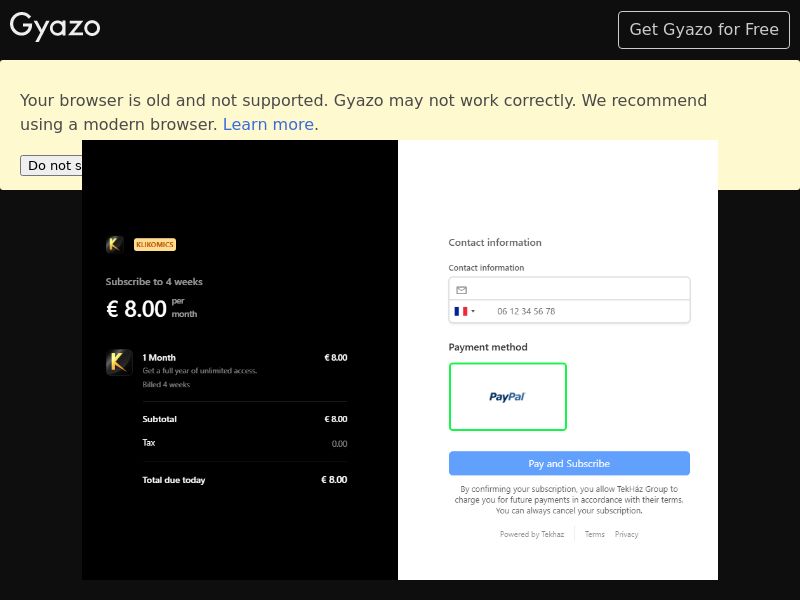 Klikomics 7 Day Free Trial Paypal Flow - US