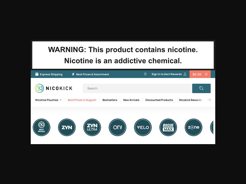Nicokick - Tobacco Free Nicotine - RevShare (US)