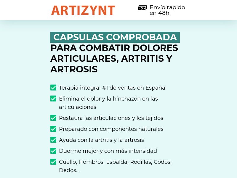 ! NEW OFFER - ArtiZynt Capsules COD Low [ES] (Banner,Native,Social,Search,SEO,Brand Bidding) - CPA 