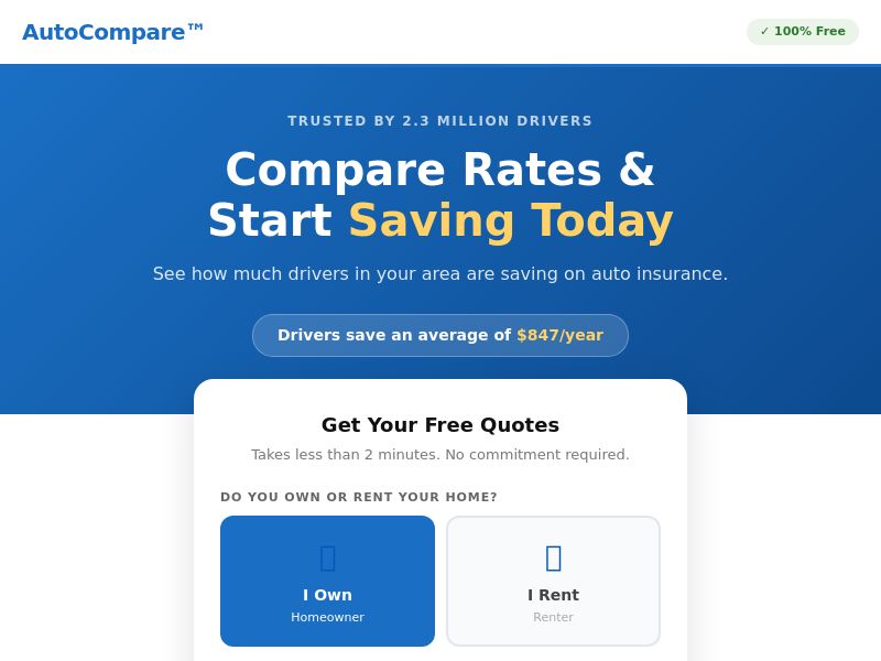 Auto Insure Saving 4 - US - CPL Desktop/MWeb Search, Content, Social (Pre-approval Required)