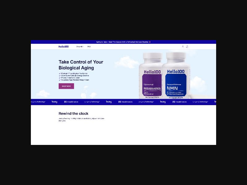 Hello100 - Longevity Supplements - RevShare (US,CA,UK + more)