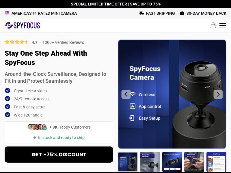 Mini Wifi Camera - SpyFocus - CTC $39.99