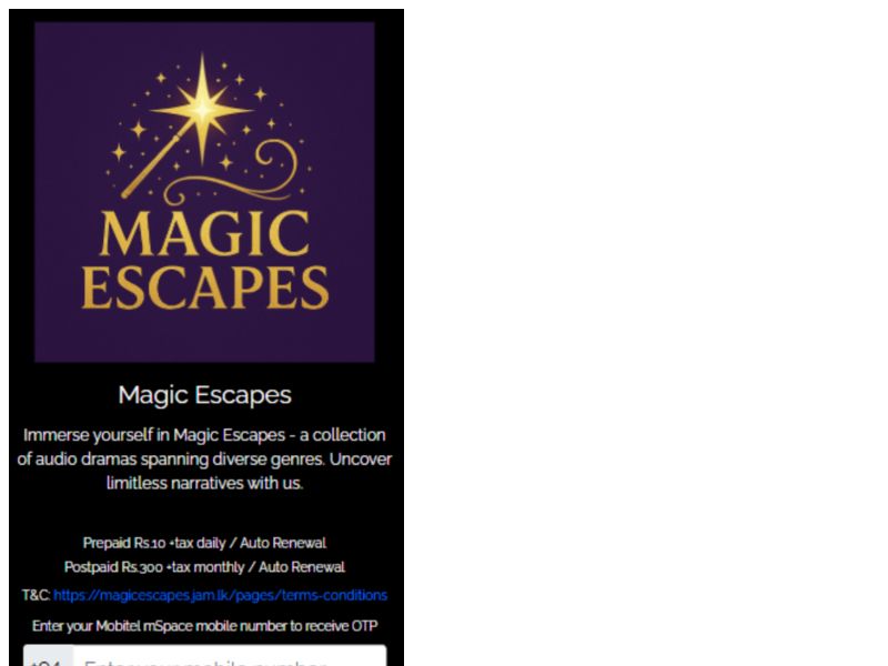 Magic Escapes (nonbillable) Mobitel