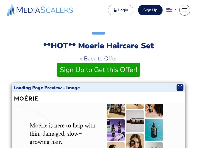 Moerie Haircare Set {+Advertorial, Quiz, Alt-Landers, DTC} (Event Tracking) [US]