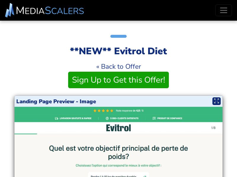 Evitrol Diet {+Quiz, DTC} [FR, CH, BE]