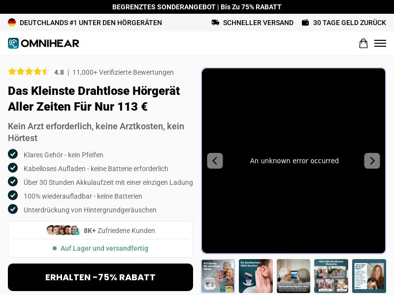 ! NEW OFFER - Omnihear Hearing aids - DTC [DE] (Social,Banner,Native,Push,SEO,Search,Brand Bidding) - CPA