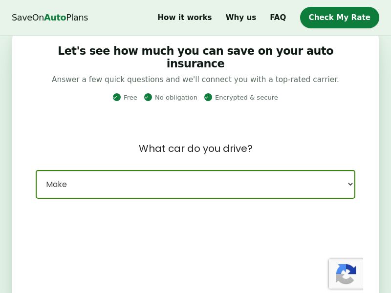 Save On Auto Plans Car Insurance | Rev-share CPL | US