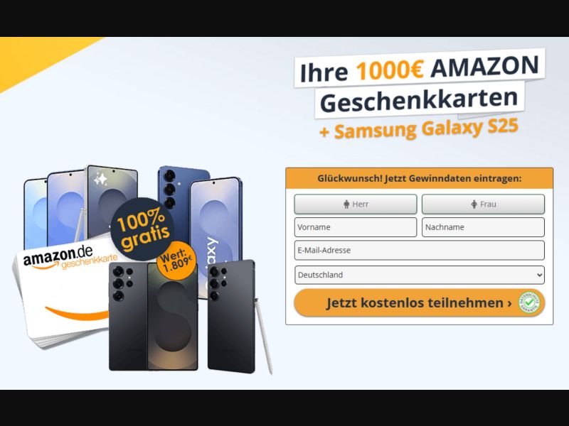 Amazon 1000€+Samsung Galaxy S25 (DE)