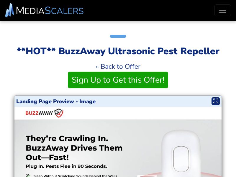 BuzzAway Ultrasonic Pest Repeller {+DTC, Alt-Landers} [US]