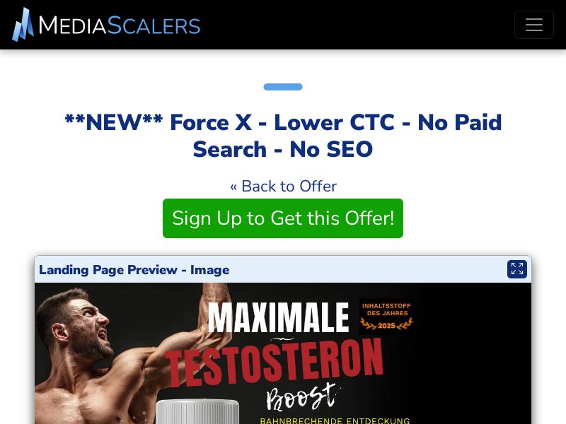 Force X - Lower CTC - No Paid Search - No SEO {+Alt-Landers} [DE, AT]
