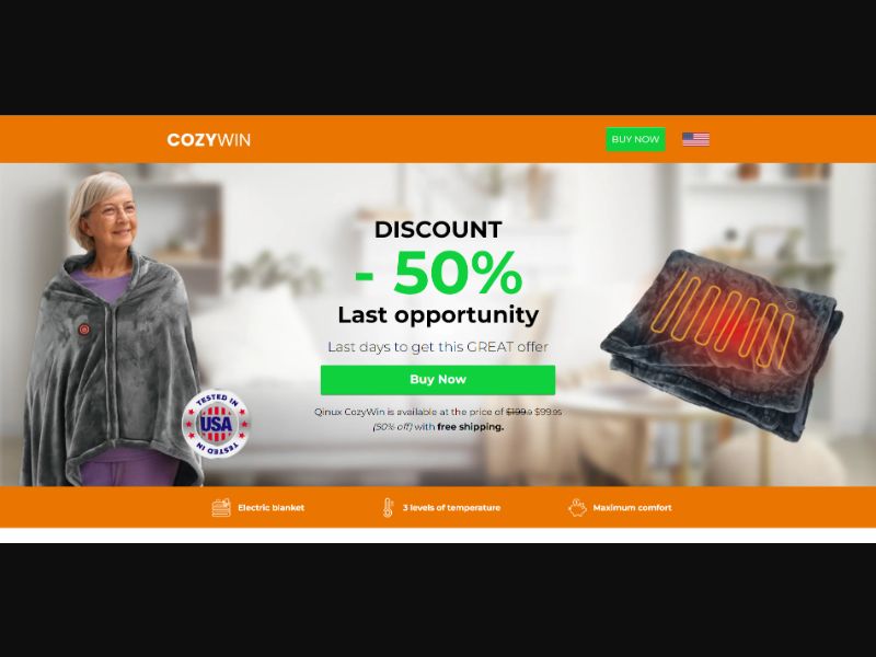 [WEB+MOB] Qinux CozyWin - Electric Blanket /International (112 GEOs) CPS *FB/TT/Google/Taboola Pixel*