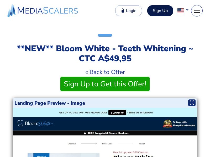 Bloom White - Teeth Whitening ~ CTC A$49,95 {+Alt-Landers} (Event Tracking) [AU]
