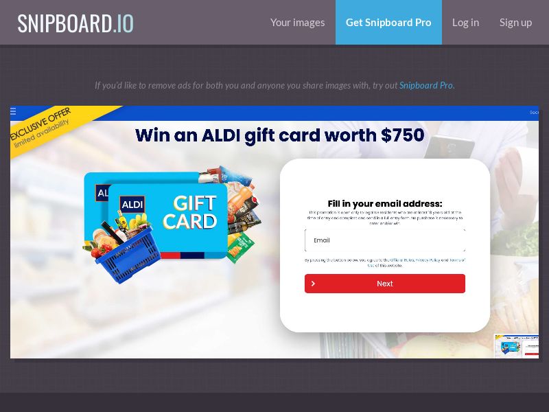 ConsumersConnect - ALDI gift card $750 US - SOI