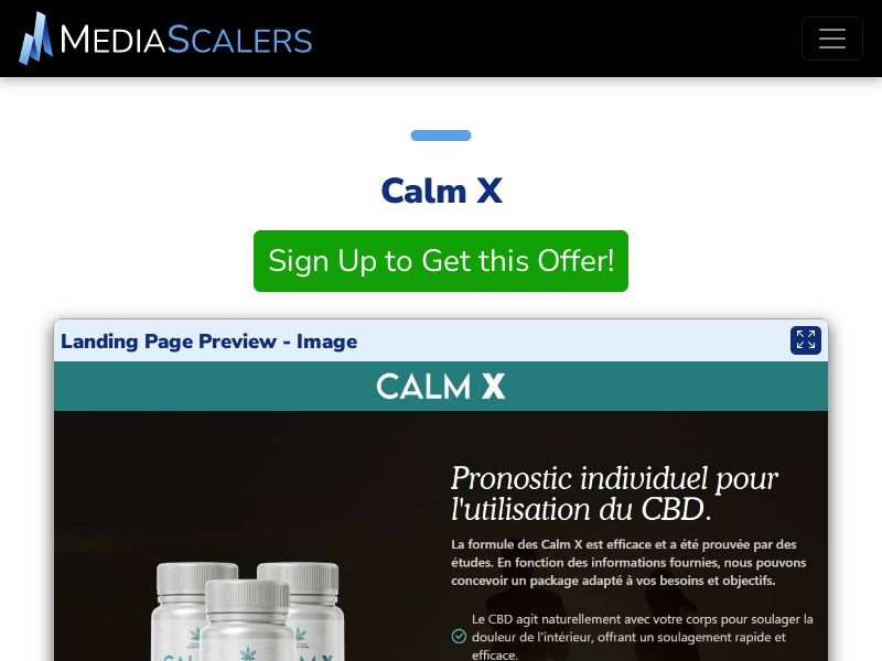 Calm X {+Advertorial, Alt-Landers, Quiz} (Event Tracking) [FR]