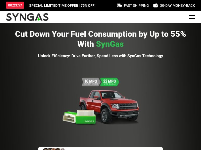 ! HOT OFFER - SynGas OBD Fuel Saver [INTL] (Social,Banner,Native,Push,SEO,Search,Brand Bidding) - CPA