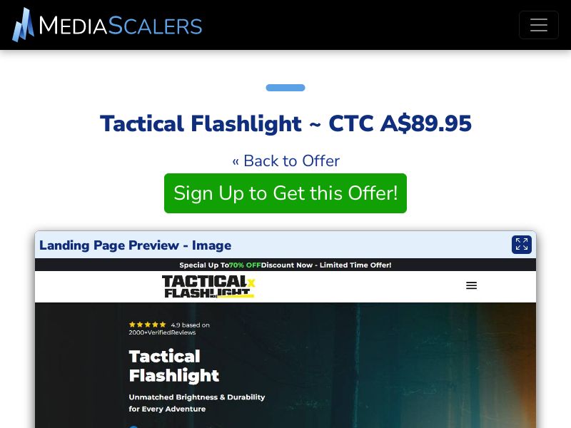 Tactical Flashlight ~ CTC A$89.95 {+DTC, Alt-Landers} (Event Tracking) [AU]