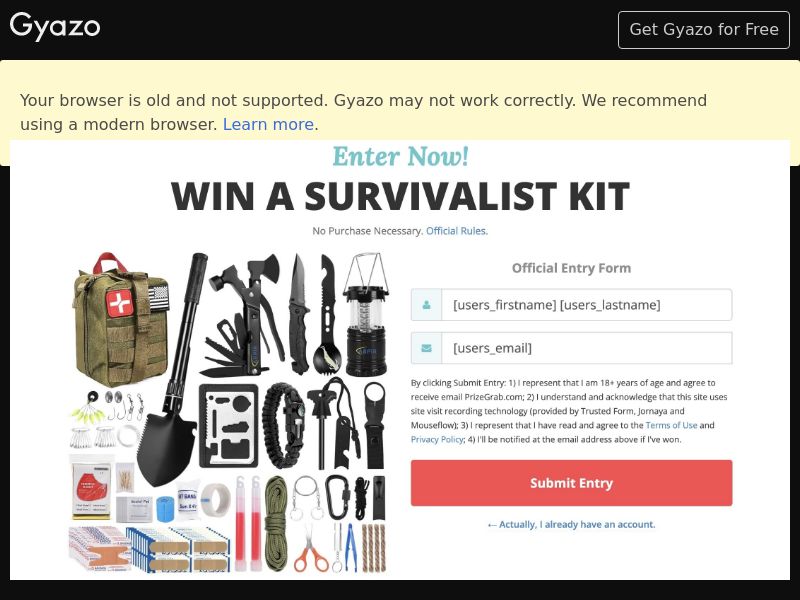 PrizeGrab - Win a Survival Kit CPL [US]