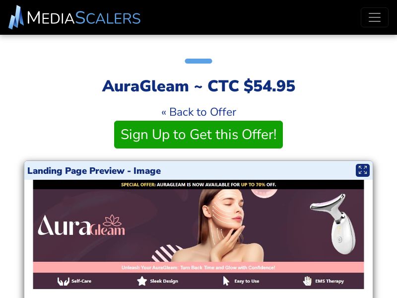 AuraGleam ~ CTC $54.95 {+Advertorial, DTC} (Event Tracking) [US]