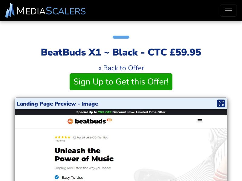 BeatBuds X1 ~ Black - CTC £59.95 {+DTC, Alt-Landers} (Event Tracking) [UK]