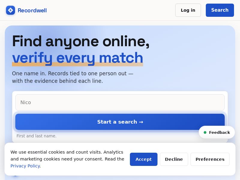 Recordwell AI / Identity Record Search - (Proof Needed) - (Private for ID 13773 and 21743 Only)