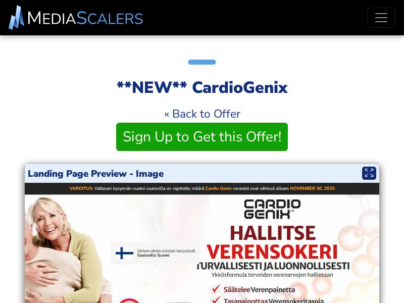 CardioGenix {+Alt-Landers} (Event Tracking) [FI]