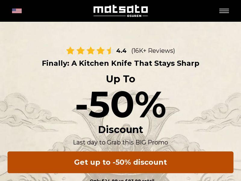 Matsato Osuren Chef Knife [INTL] (Banner,Native,Social,Search,SEO) - CPA {No BrandBidding} 