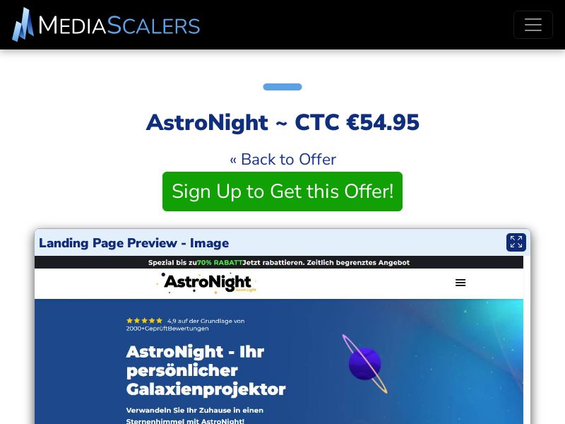 AstroNight ~ CTC €54.95 {+Advertorial, DTC, Alt-Landers} (Event Tracking) [DE, AT]