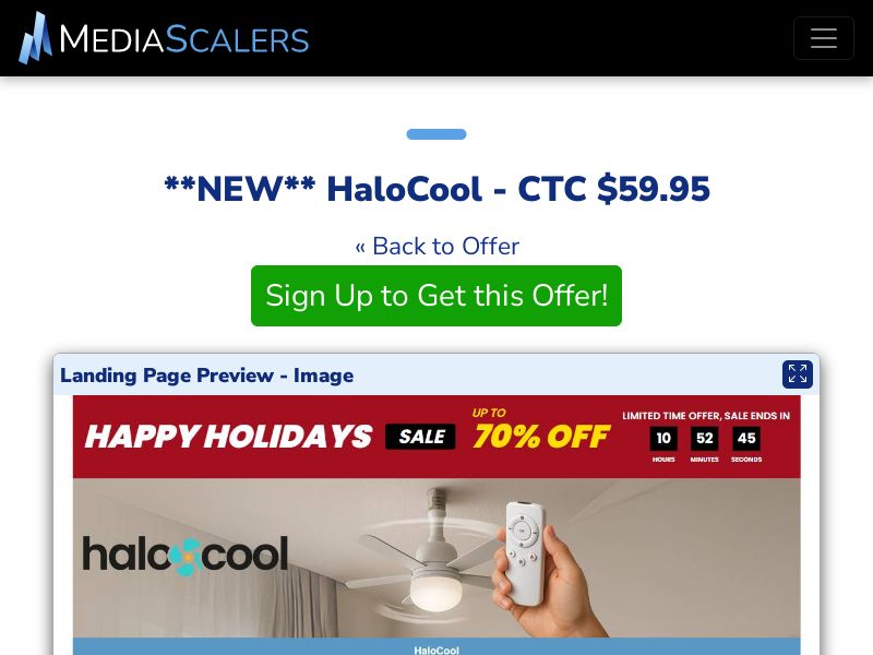 HaloCool - CTC $59.95 {+DTC, Alt-Landers, Advertorial} (Event Tracking) [US]
