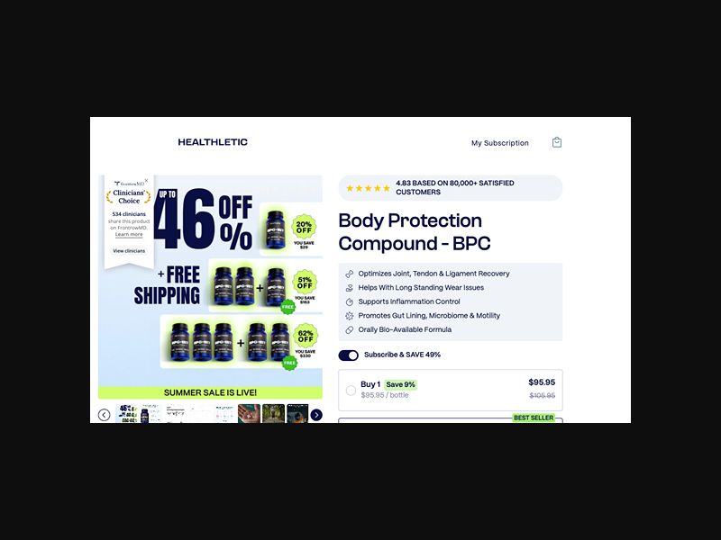 Healthletic - BPC 157 - CPS (US,CA,AU)