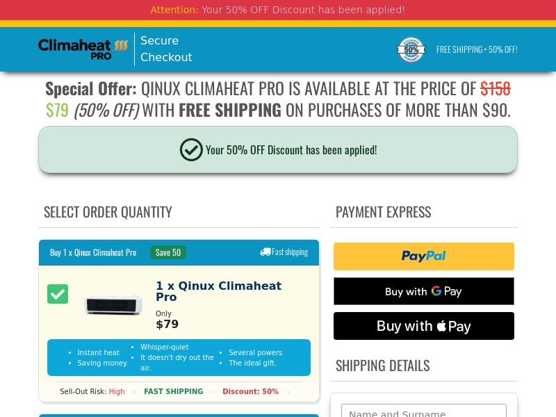 Qinux ClimaHeat Pro SS - US/INTL