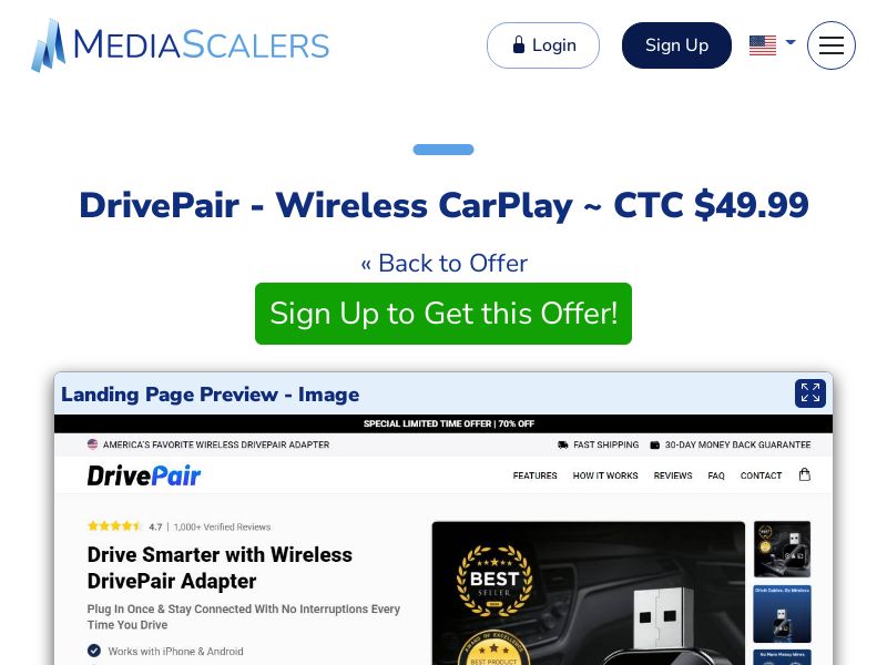 DrivePair - Wireless CarPlay ~ CTC $49.99 {+DTC, Alt-Landers} (Event Tracking) [US, DE, CA, AU, UK, FR, IL, +229 More]