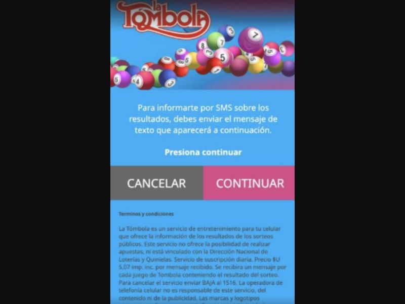 33872 - UY - [MOB] - La Tombola (Non billable) - Antel - 2 Click