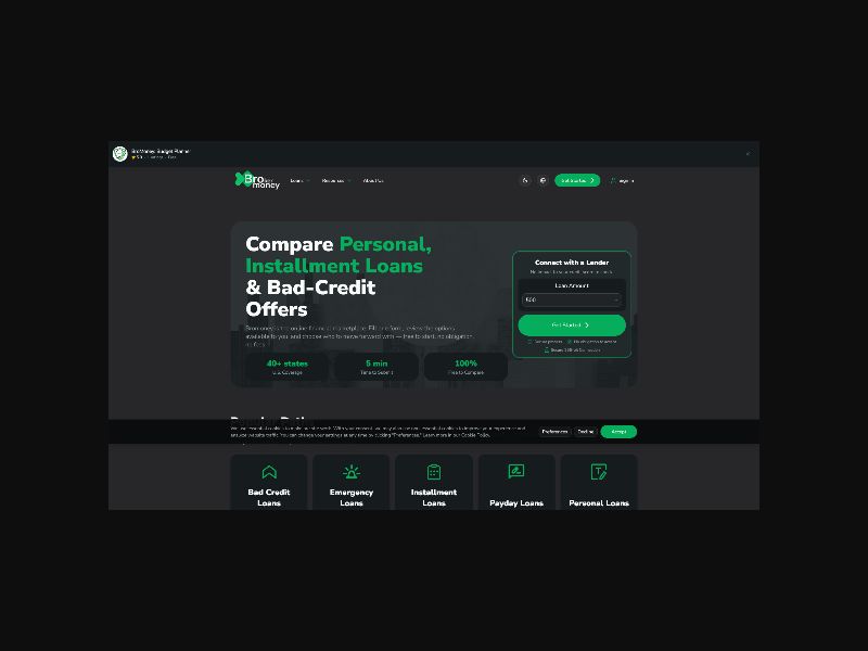 BroMoney - Loans up to $5k - RevShare (US)