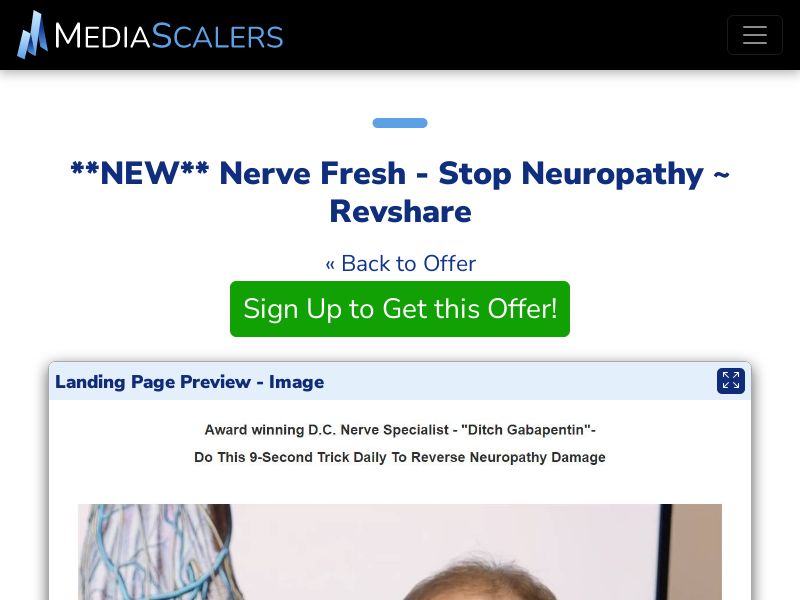 Nerve Fresh - Stop Neuropathy ~ Revshare {+DTC, TSL, VSL} [US, DE, CA, AU, UK, FR, IL, +238 More]